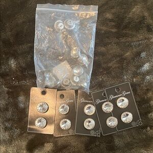 Lamo Clear Crystal Button Covers with Silver Backing